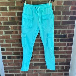 Reason Men’s turquoise Cargo Style Sweatpants Size Small NEW